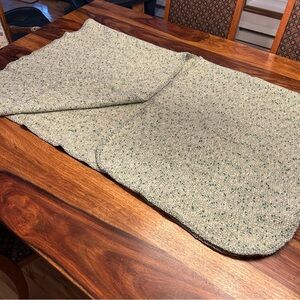 Handmade Speckled Green and Cream Woven Wrap / Shawl